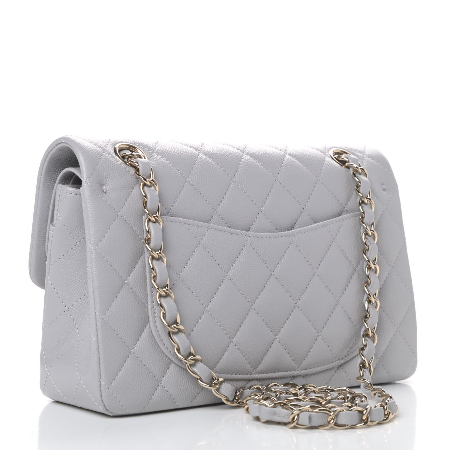 Chanel Caviar Quilted Small Double Flap Grey 2 of 4