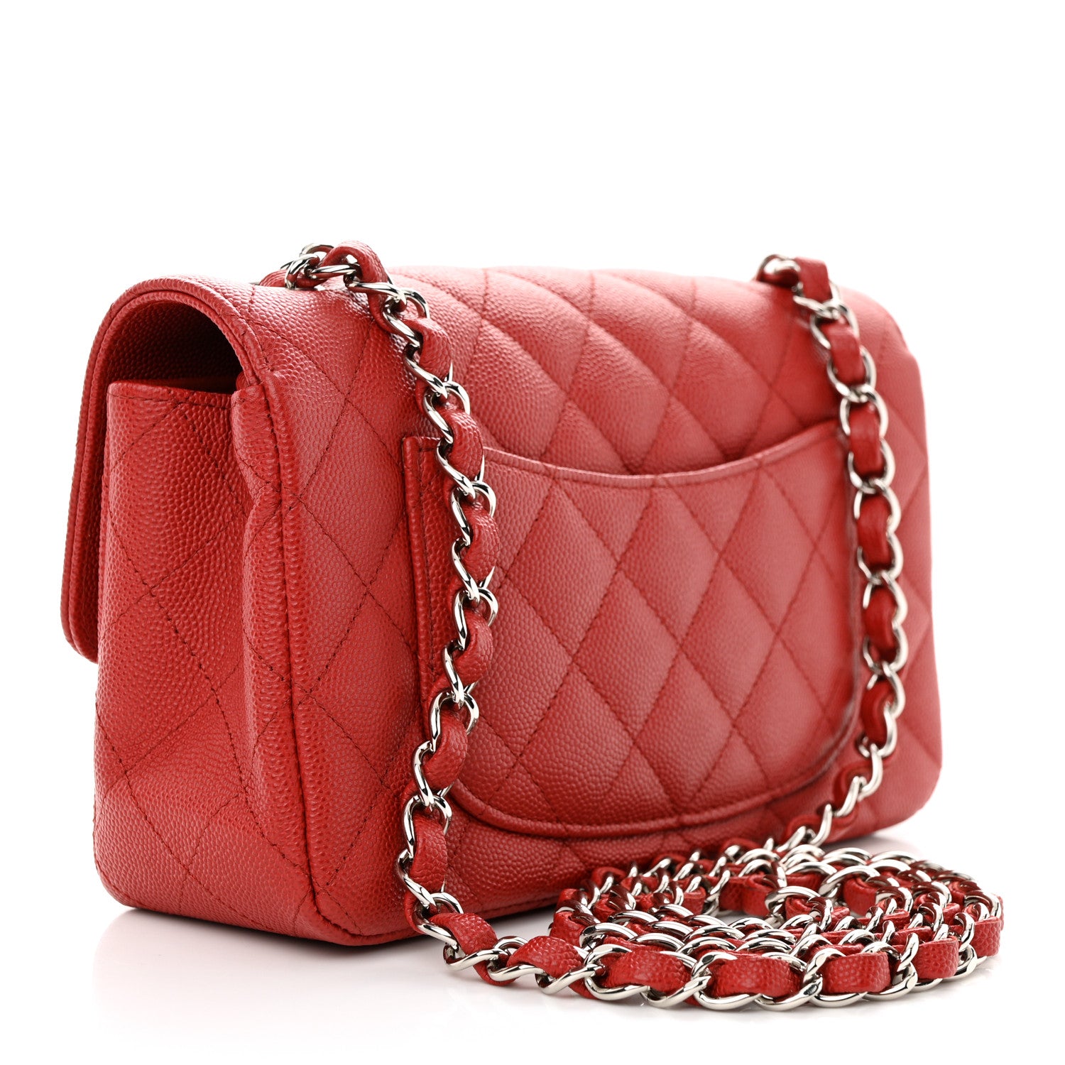 Chanel Caviar Quilted Mini Rectangular Flap Red 3 of 10