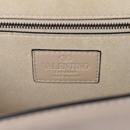 Valentino Garavani Craquele Calfskin Medium Glam Lock Rockstud Flap Light Ivory 6 of 15