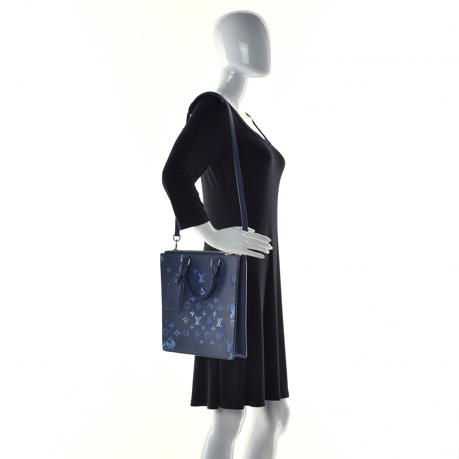 Louis Vuitton Monogram Ink Watercolor Sac Plat Zippé Blue 2 of 16