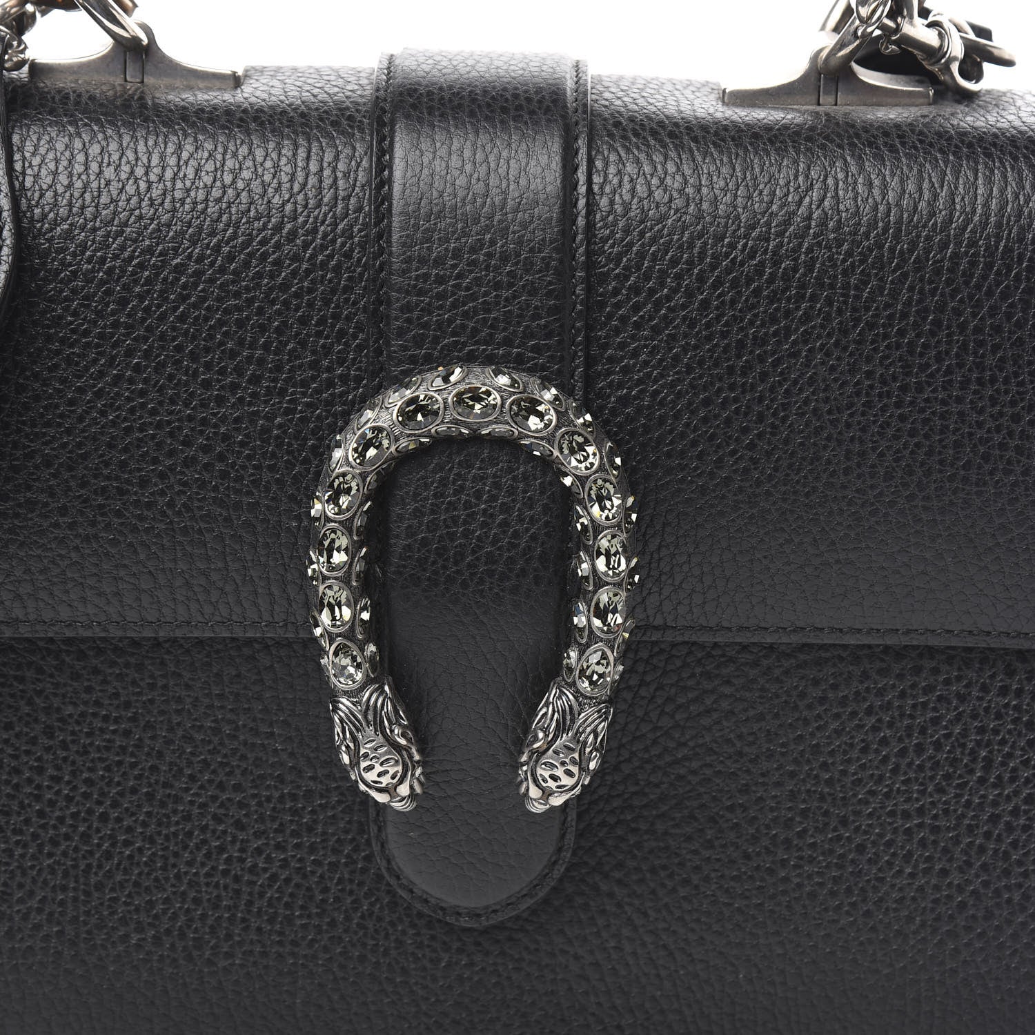 Gucci Dollar Calfskin Crystal Web Medium Dionysus Bamboo Top Handle Bag Black Black Diamond 10 of 10