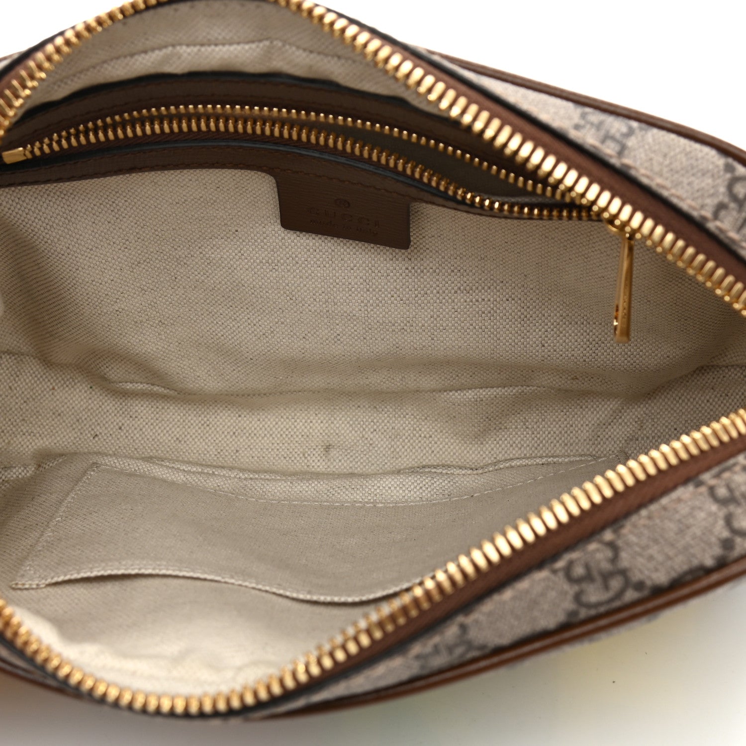 Gucci GG Supreme Monogram Azalea Calfskin Fake/Not Small Retro Interlocking G Belt Bag Beige Ebony Brown Sugar 5 of 8