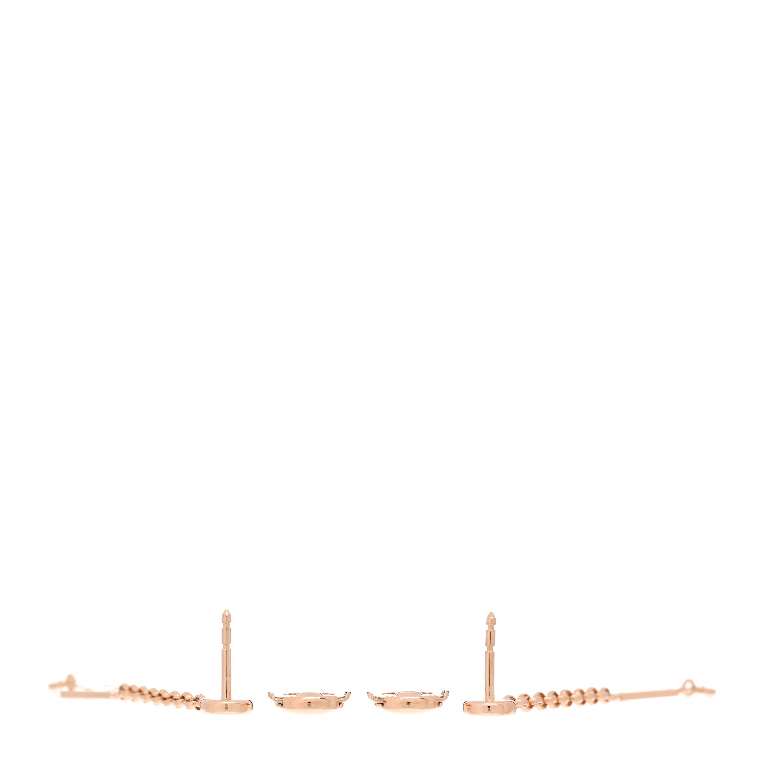 Hermes 18K Rose Gold Diamond Gambade Earrings 3 of 5