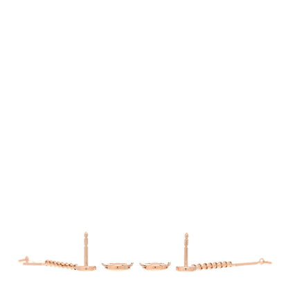 Hermes 18K Rose Gold Diamond Gambade Earrings 3 of 5