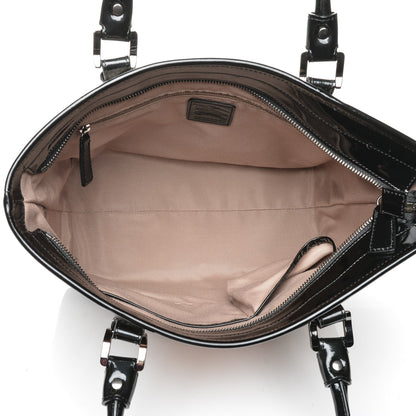 Burberry Patent Supernova Check Medium Denham Tote Black 5 of 8