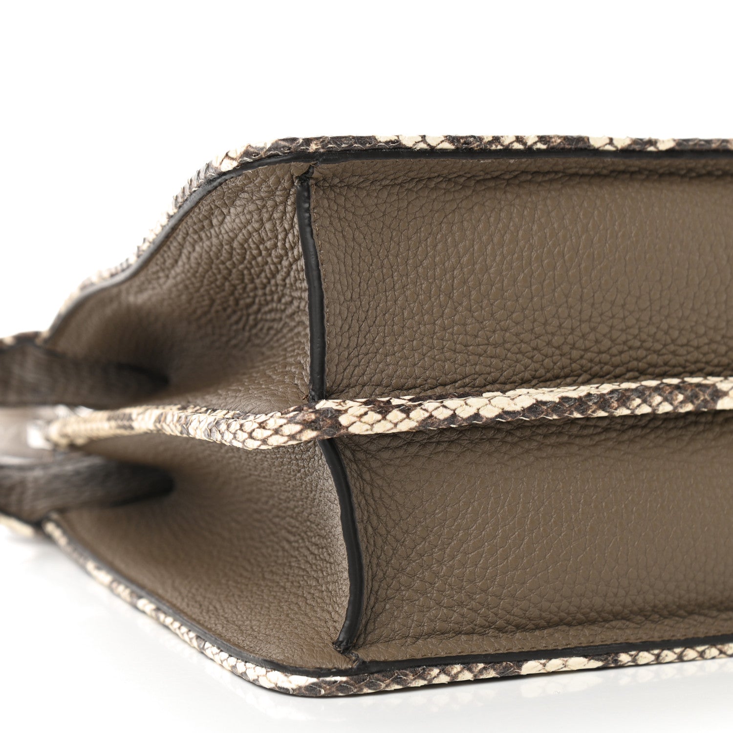 Fendi Cuoio Romano Elaphe Chamois Python Print Medium Peekaboo I SEE U Satchel Tartufo 7 of 8