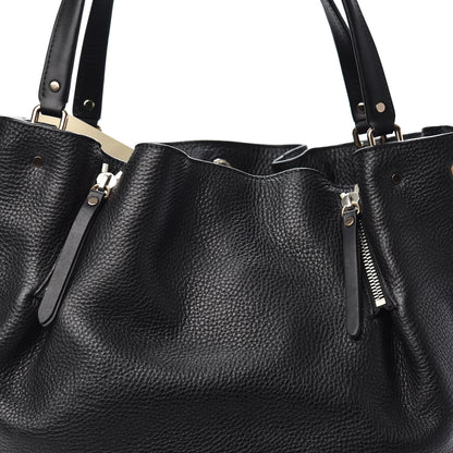 Burberry Grainy Calfskin House Check Medium Maidstone Black 7 of 9