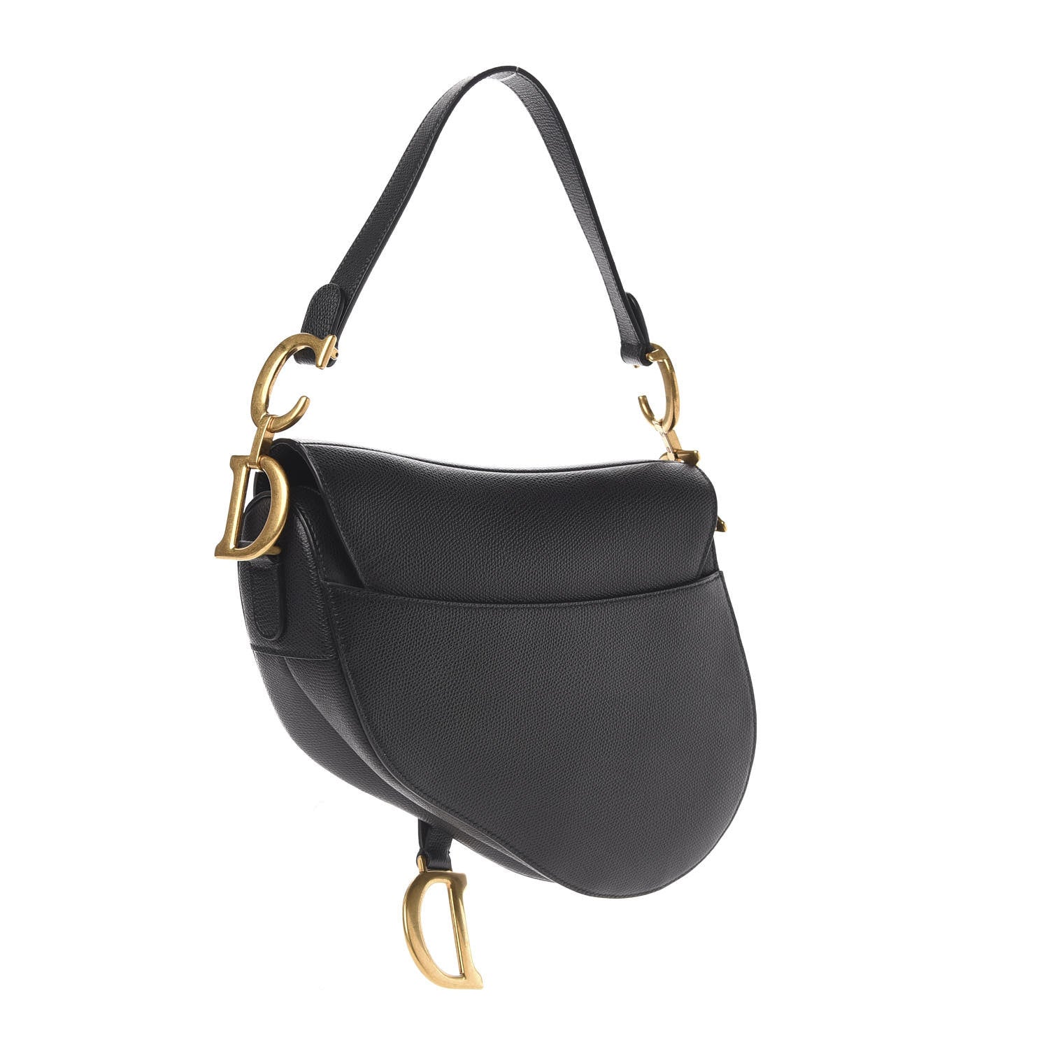 Christian Dior Grained Calfskin Saddle Bag Black 3 of 10