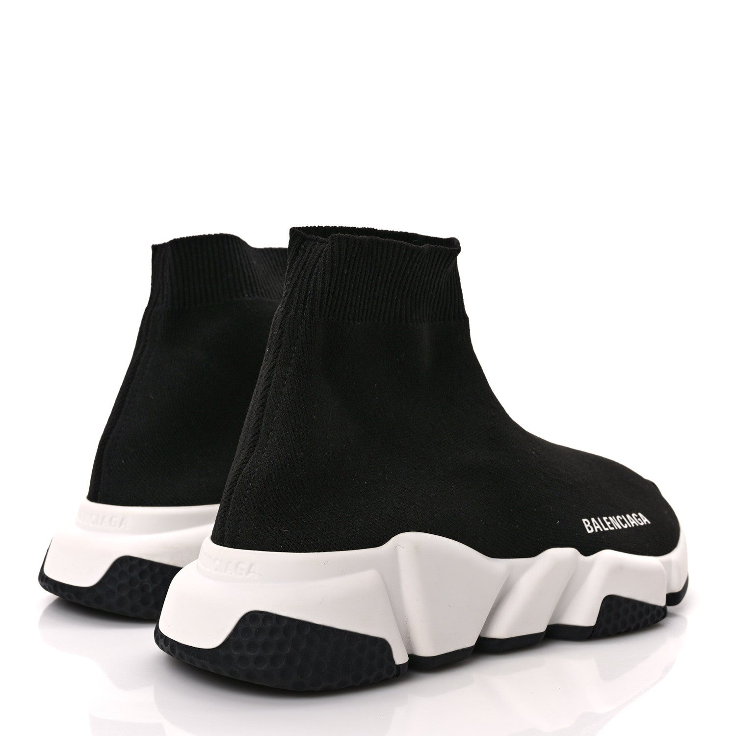 Balenciaga Neoprene Knit Womens Speed Sneakers 36 Black White 4 of 9