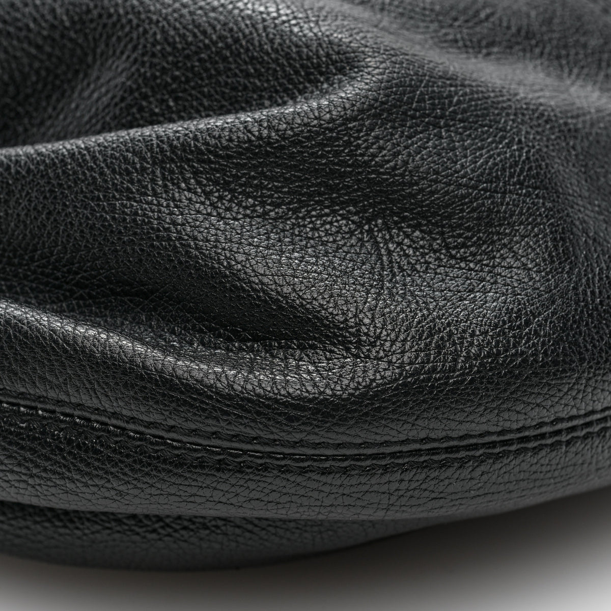 Grained Calfskin Mini Bracelet Hobo Bag Black