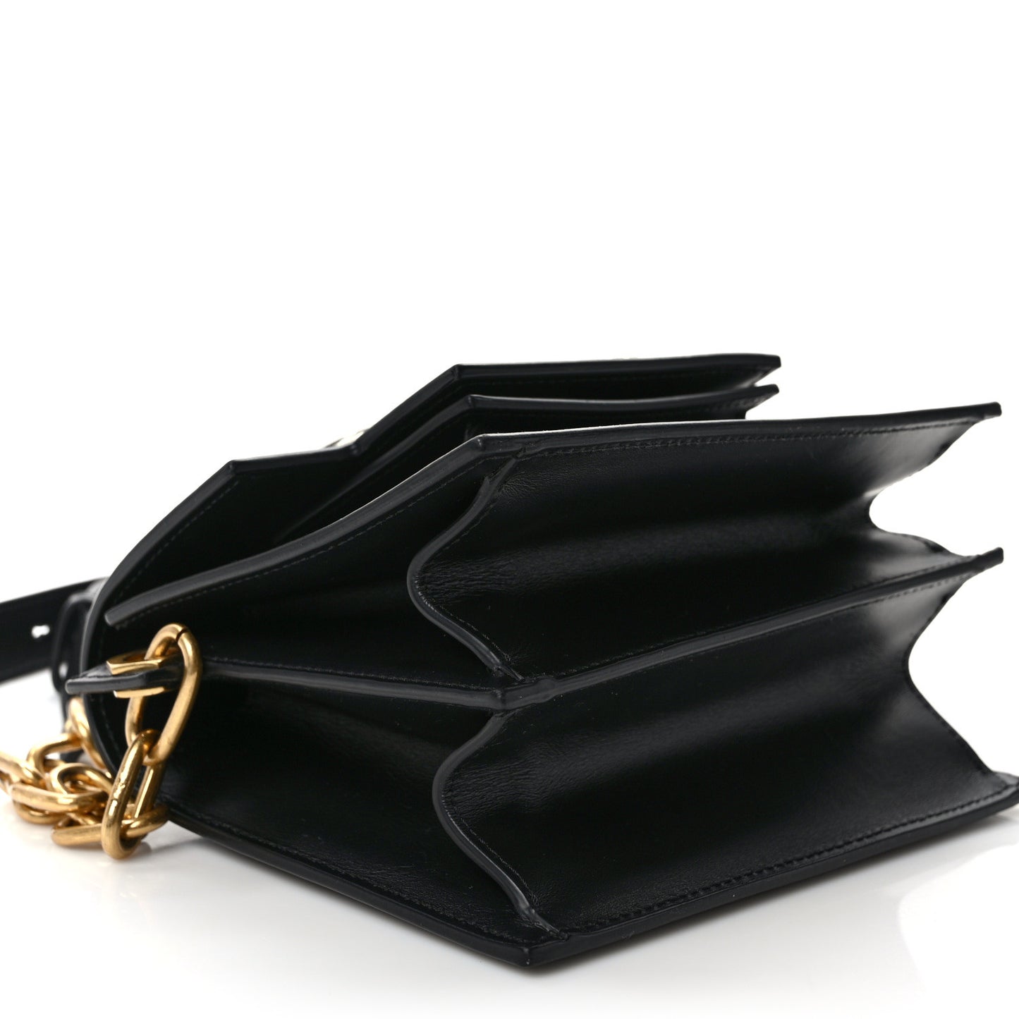 Calfskin 3D Nail Logo Shoulder Bag Black