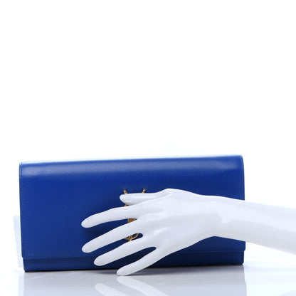 Saint Laurent Grain De Poudre Classic Monogram Cassandre Clutch Blue Majorelle 2 of 13
