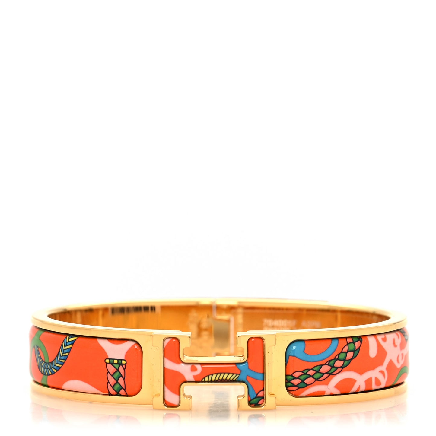 Enamel Printed Panoplie Equestre Narrow Clic Clac H Bracelet PM Tropique
