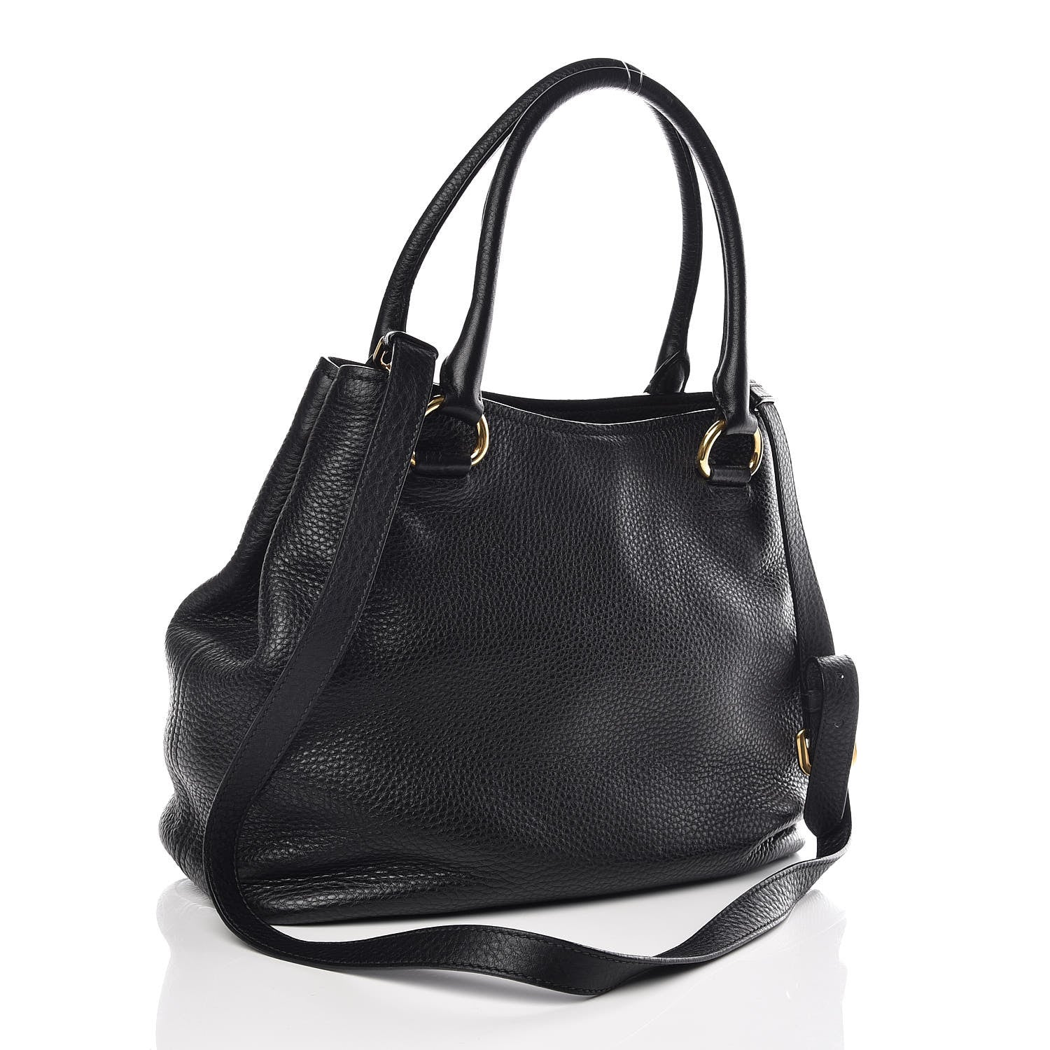 Prada Vitello Daino Tote Black 3 of 16