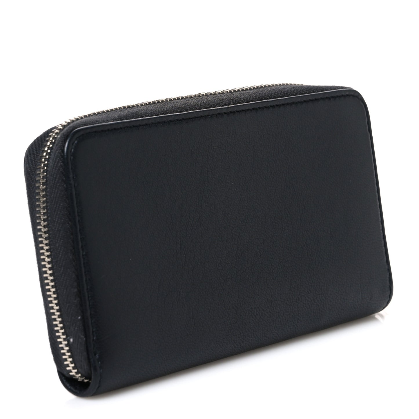 Lambskin Studded Small Timeless CC Zip Around Wallet Black