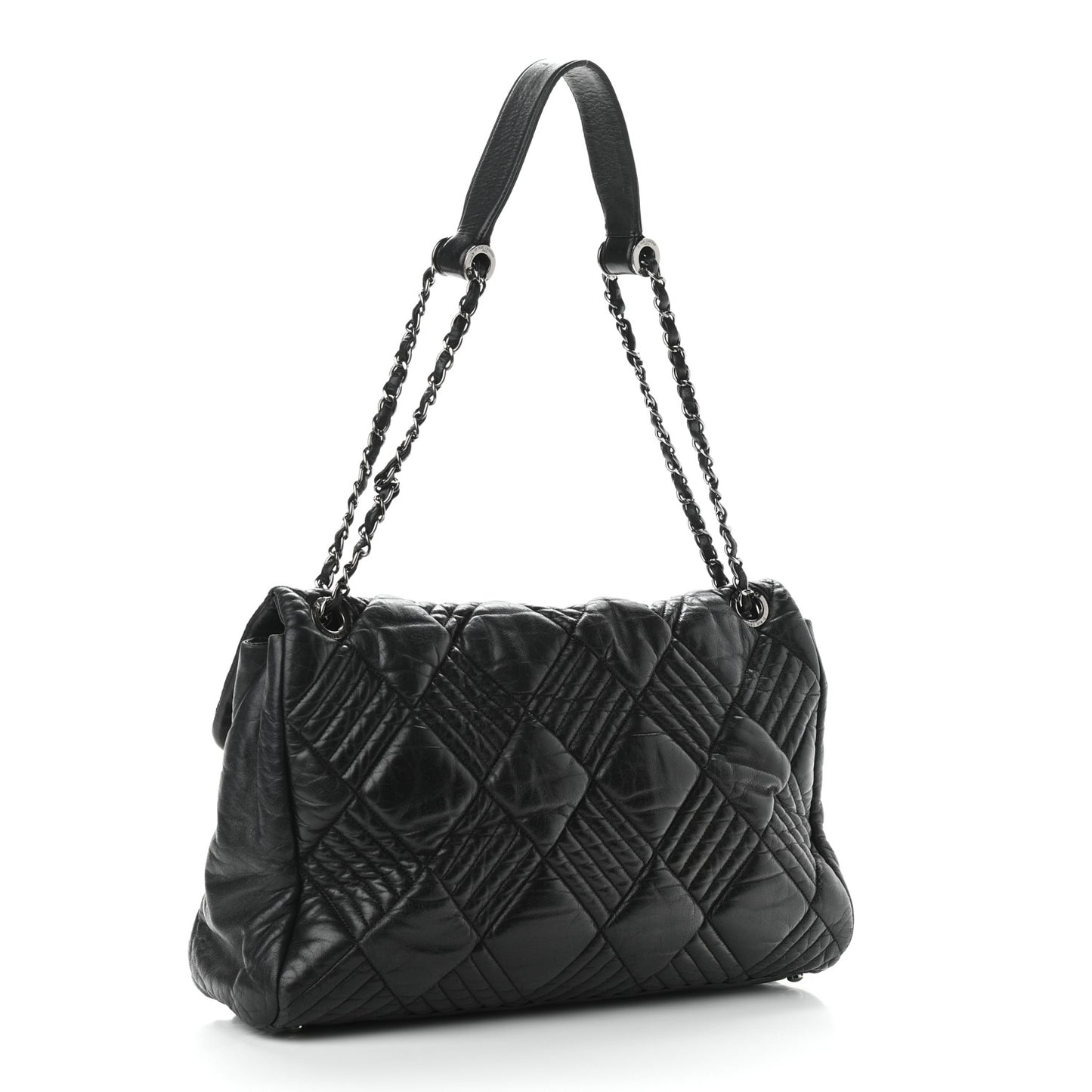 Lambskin In and Out XL Maxi Flap Black