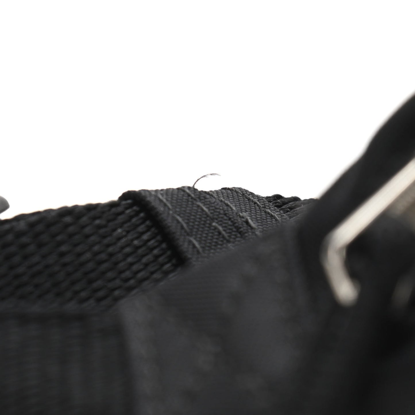 Sport Nylon Logo Embroidered Wheel Belt Bag Black White