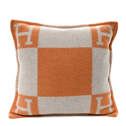 Hermes Wool Cashmere Avalon Pillow PM Ecru Potiron 1 of 3