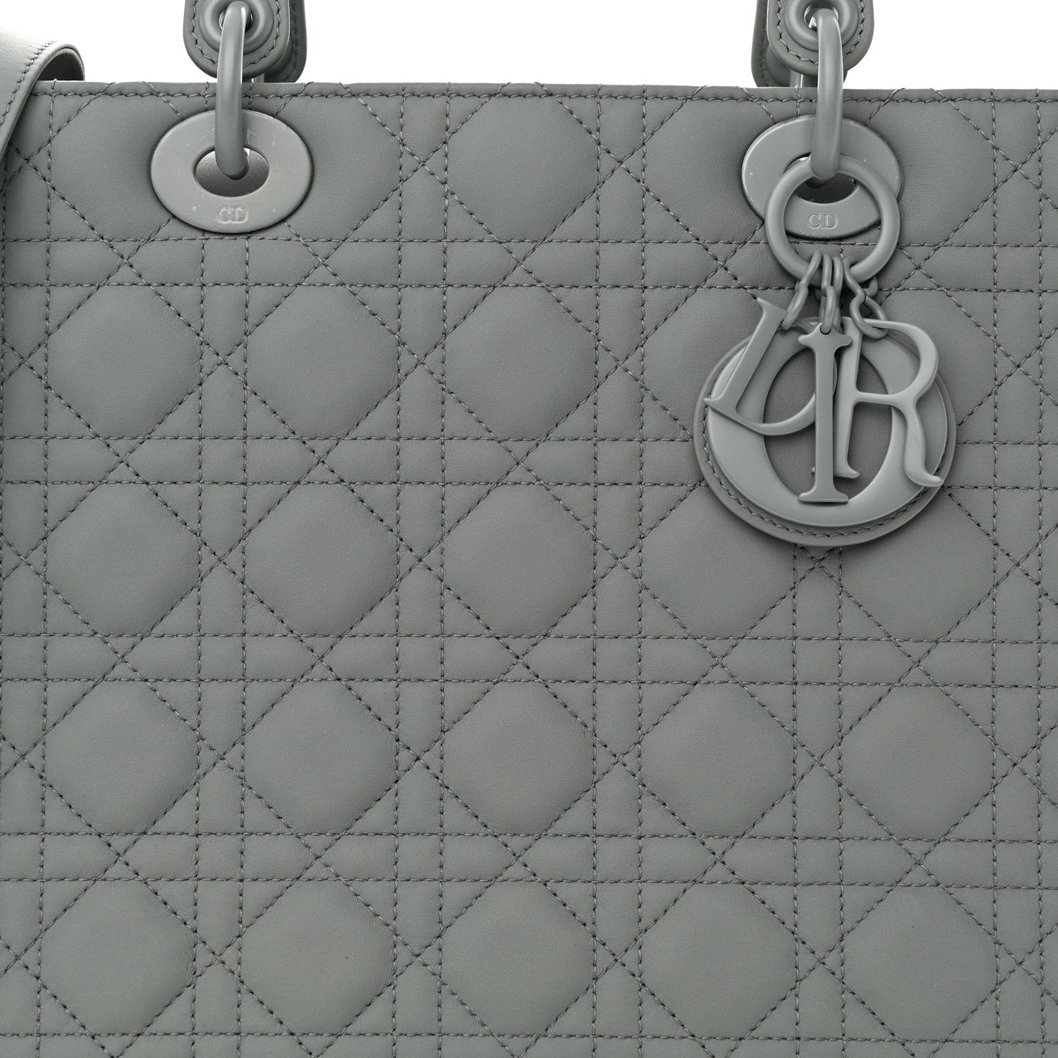 Christian Dior Ultra Matte Calfskin Cannage Large Lady Dior Grey Stone 7 of 10