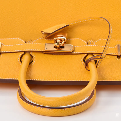 Hermes Epsom Horseshoe Birkin 35 Jaune 33 of 44