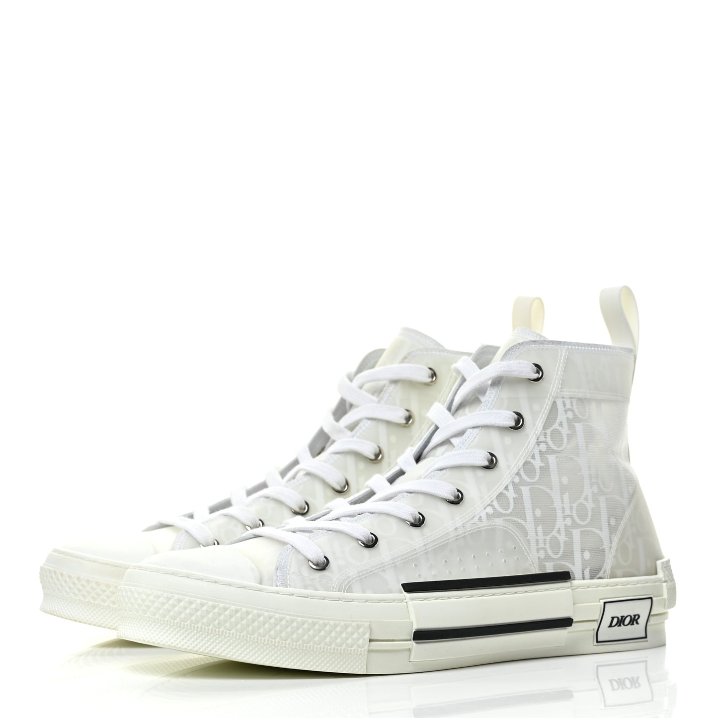 Technical Canvas Oblique Mens B23 High Top Sneakers 42 White