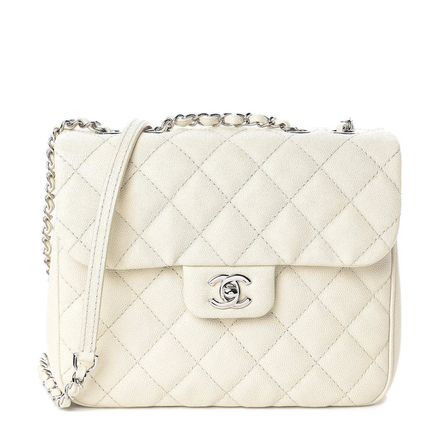 Caviar Quilted Medium Urban Companion Flap White