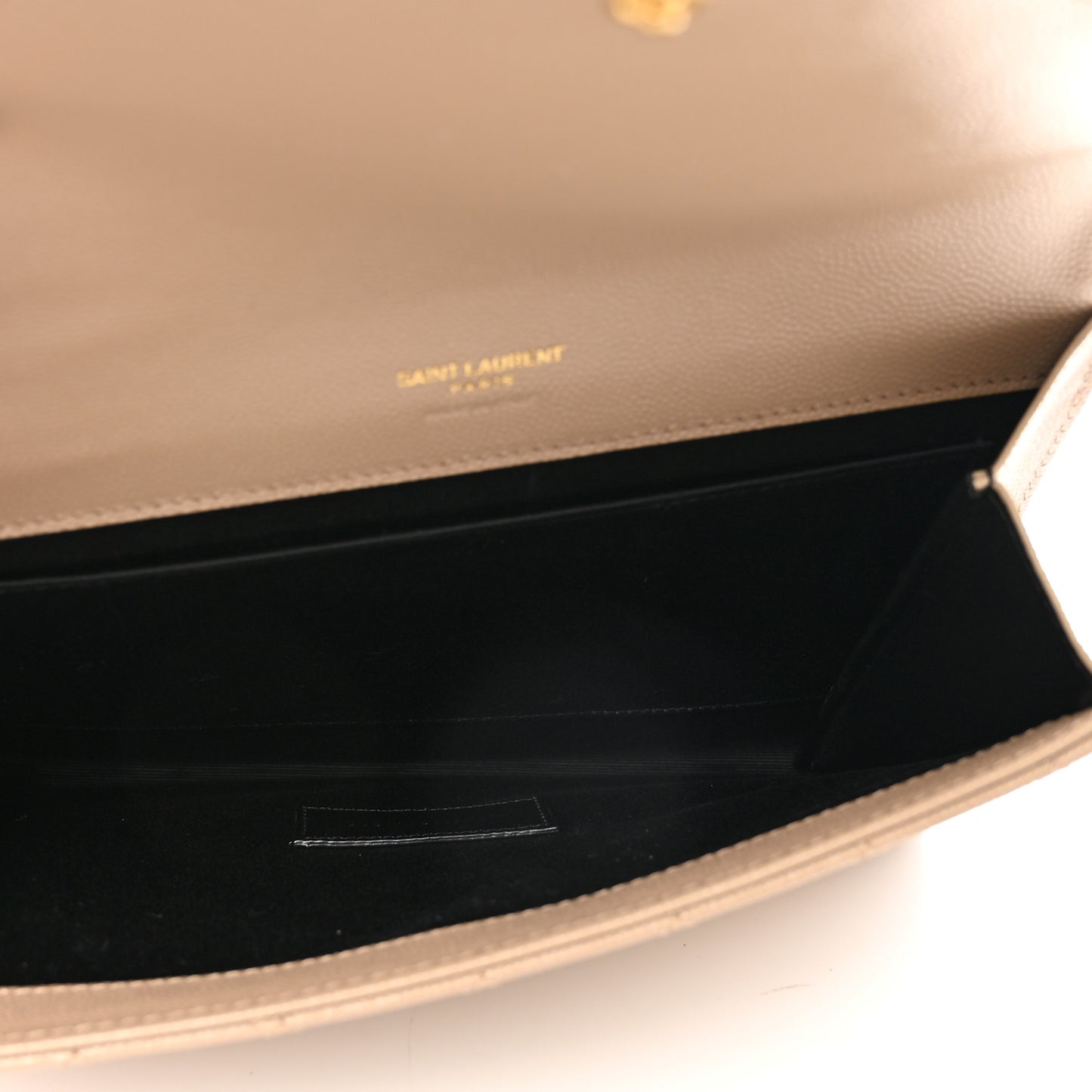 Grain De Poudre Matelasse Chevron Monogram Envelope Clutch Dark Beige