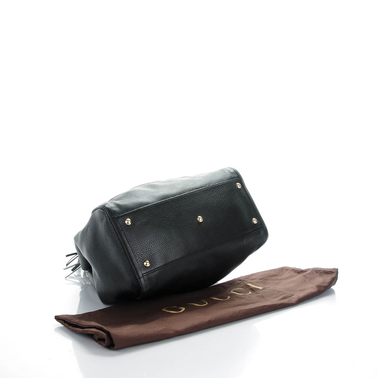 Pebbled Calfskin Medium Soho Shoulder Bag Black
