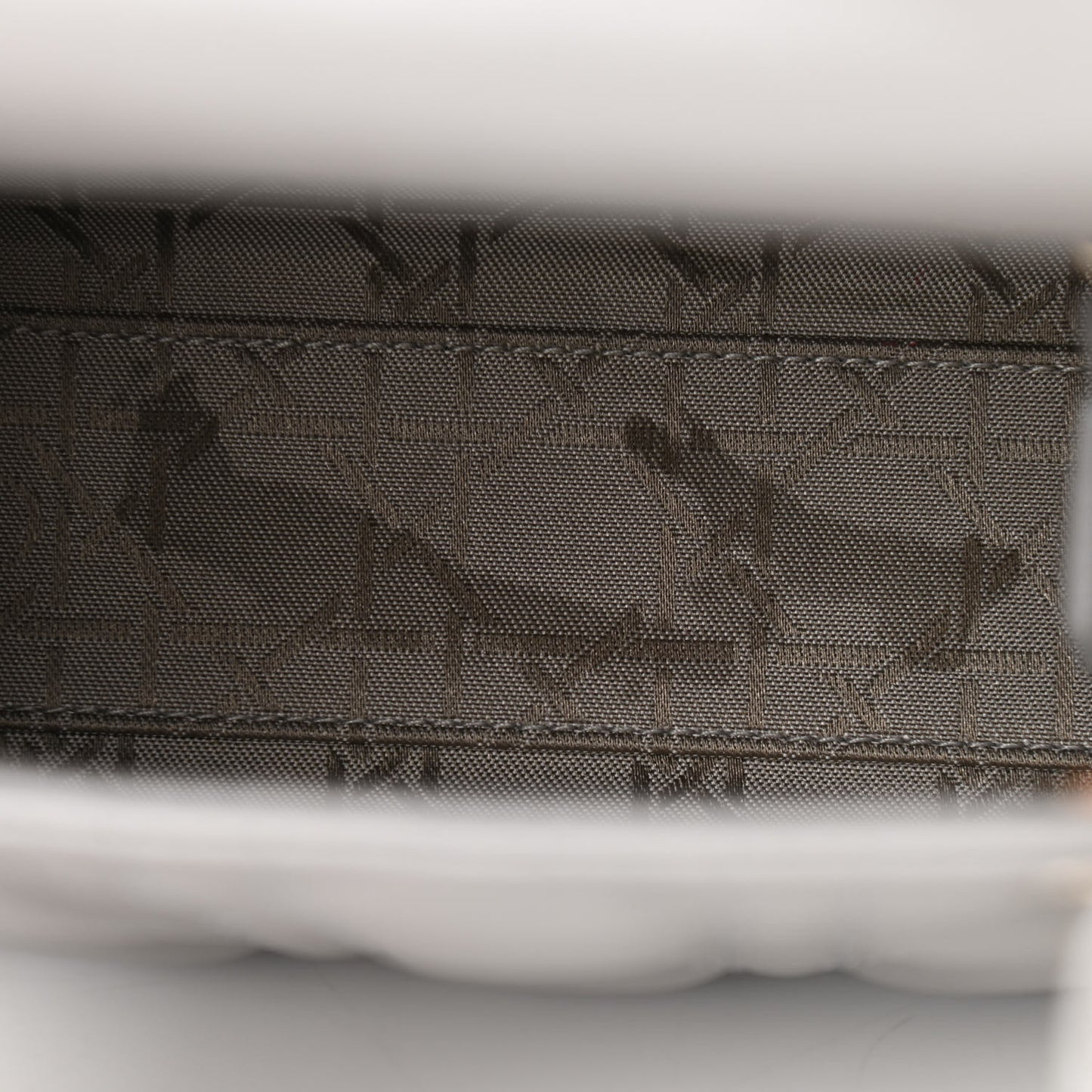 Metallic Lambskin Cannage Mini Lady Dior Grey