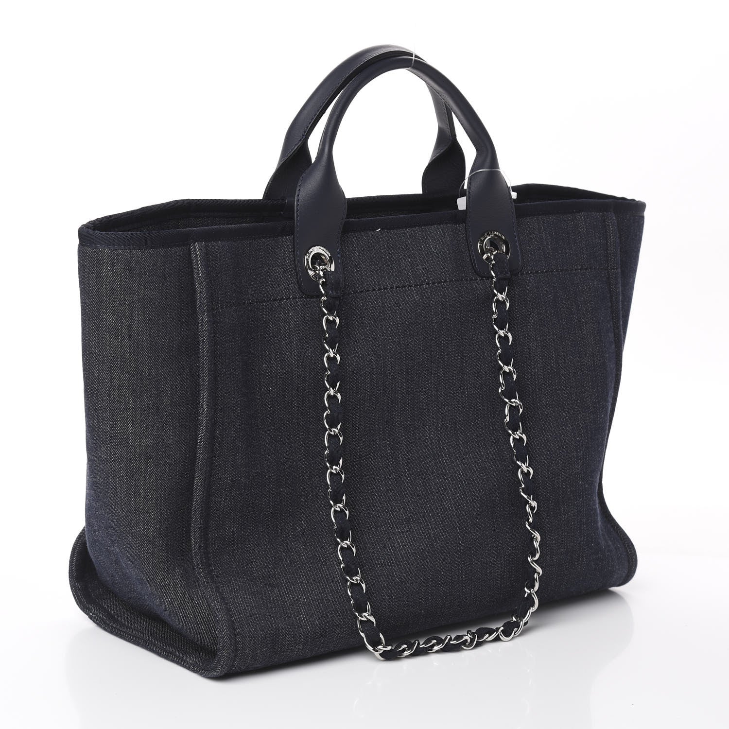 Chanel Denim Medium Deauville Tote Dark Blue 2 of 9