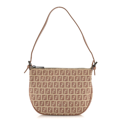 Fendi Zucchino Vitello Pochette Beige Bruciato Bois de Rose 1 of 15