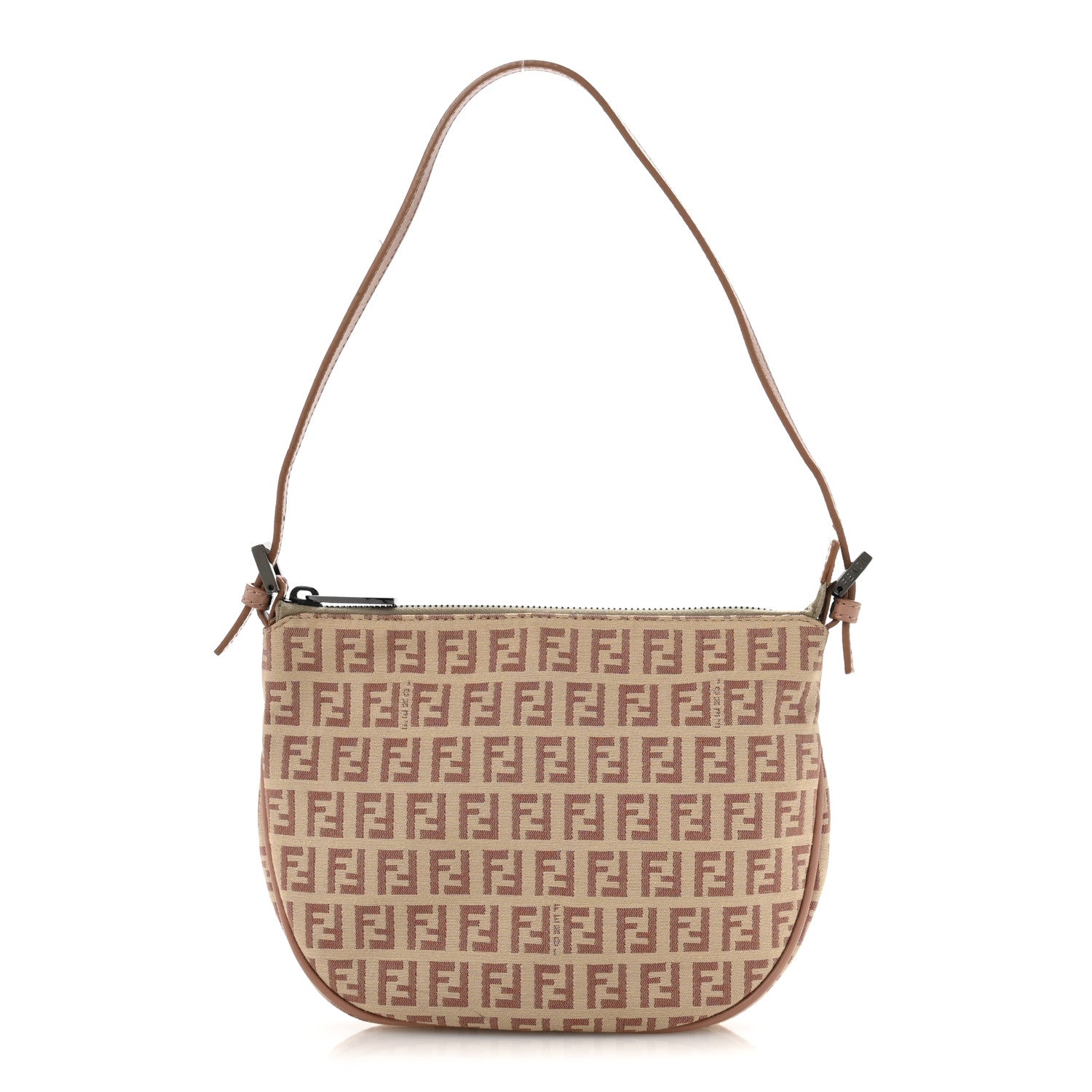 Fendi Zucchino Vitello Pochette Beige Bruciato Bois de Rose 1 of 15