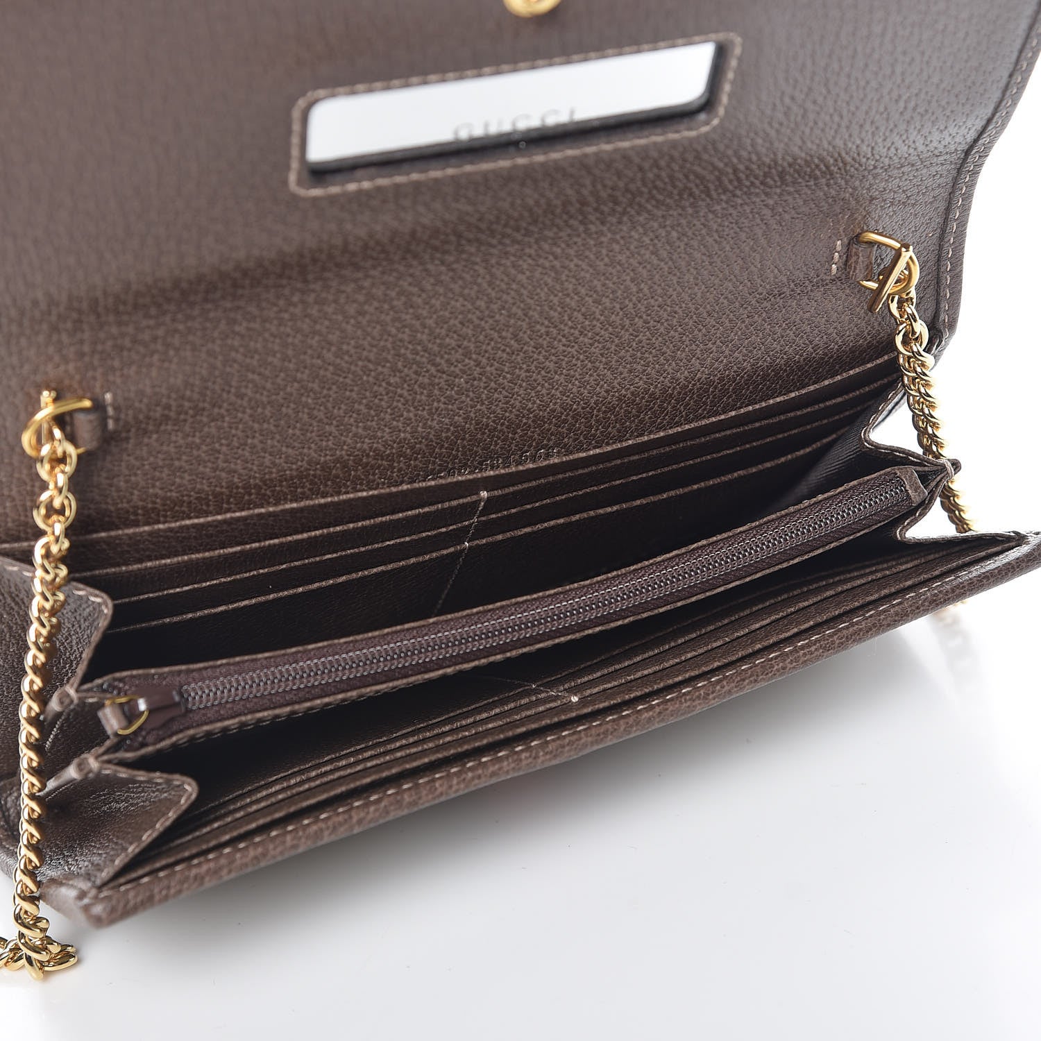 Gucci GG Supreme Monogram Web Ophidia Wallet On Chain Brown 5 of 9