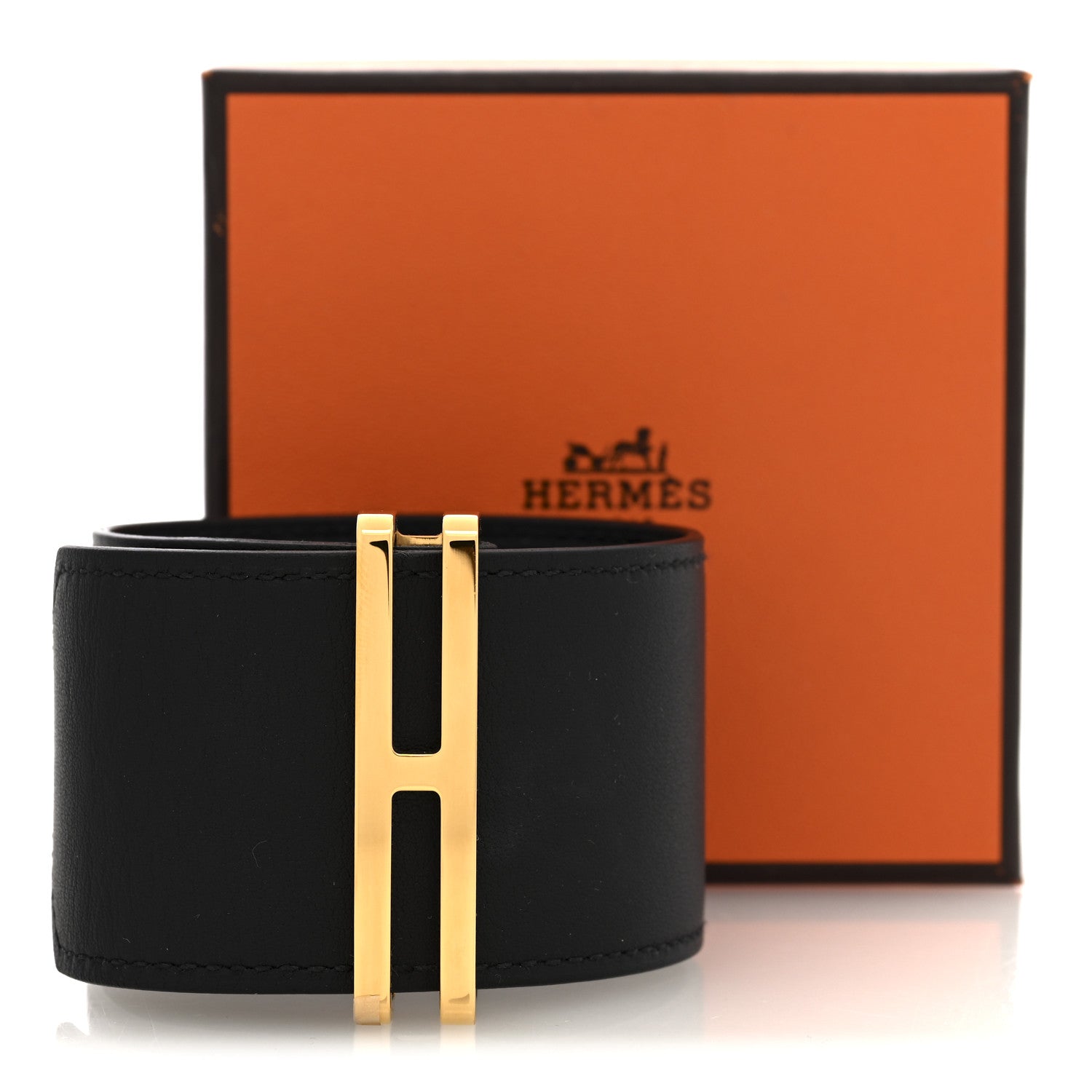 Hermes Swift Elan Cuff Bracelet T2 Black 5 of 5