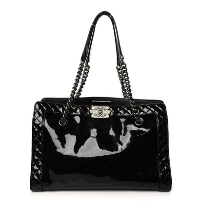 Chanel Patent Quilted Reverso Boy Tote Black 1 of 9
