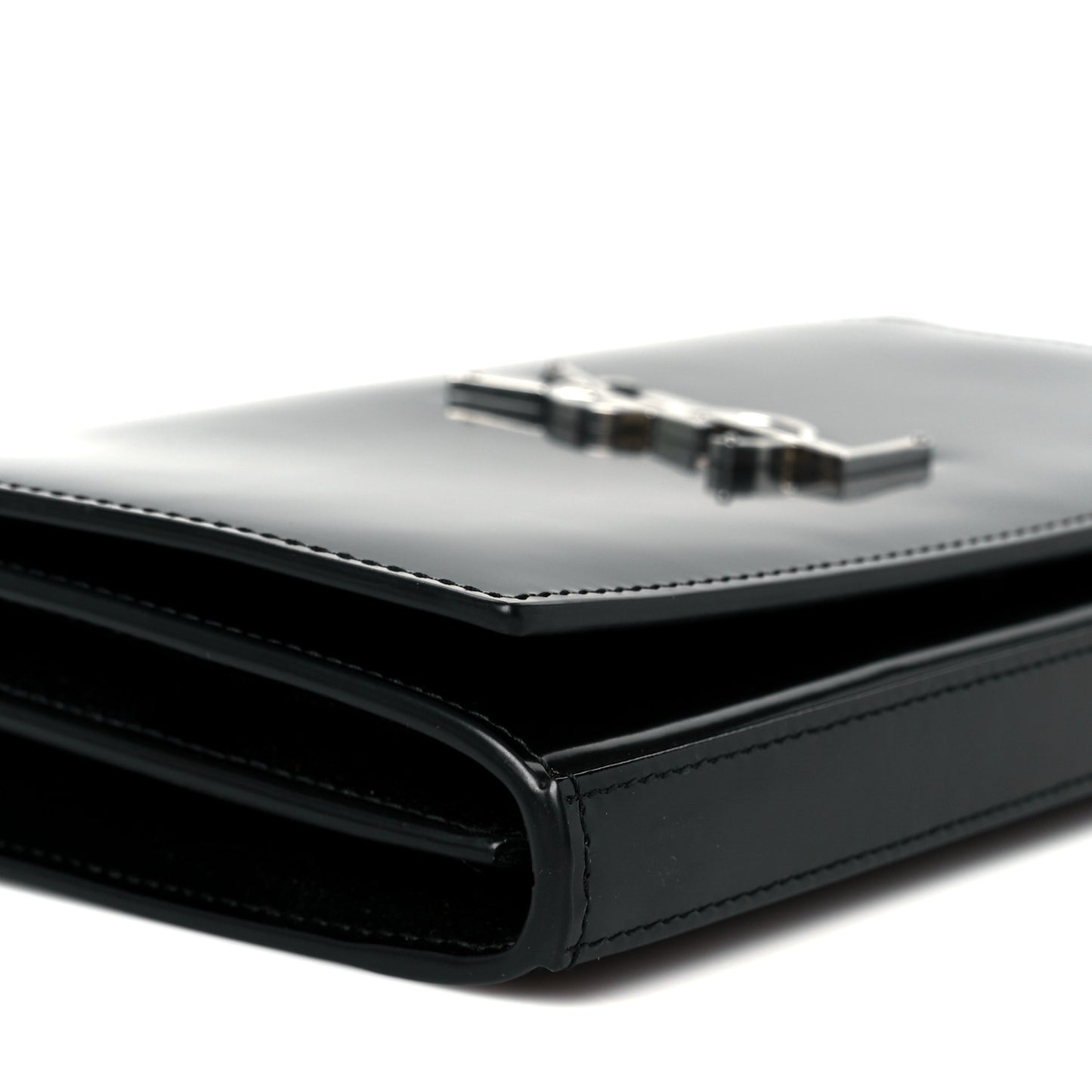 Glazed Calfskin Cassandre Wallet On Chain WOC Black