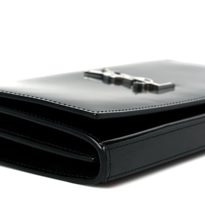 Saint Laurent Glazed Calfskin Cassandre Wallet On Chain WOC Black 8 of 9