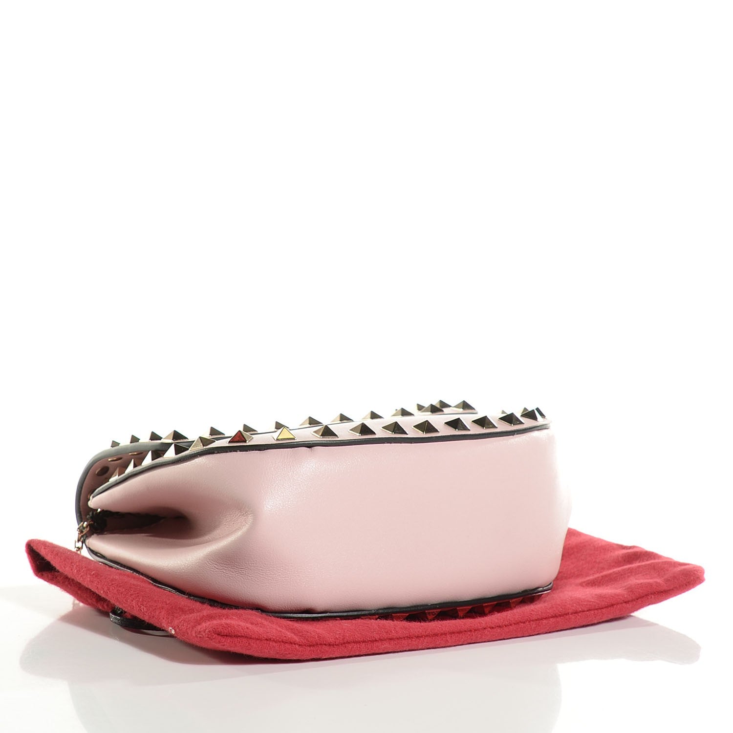 Valentino Garavani Calfskin Rockstud Crossbody Saddle Bag Water Rose 4 of 8