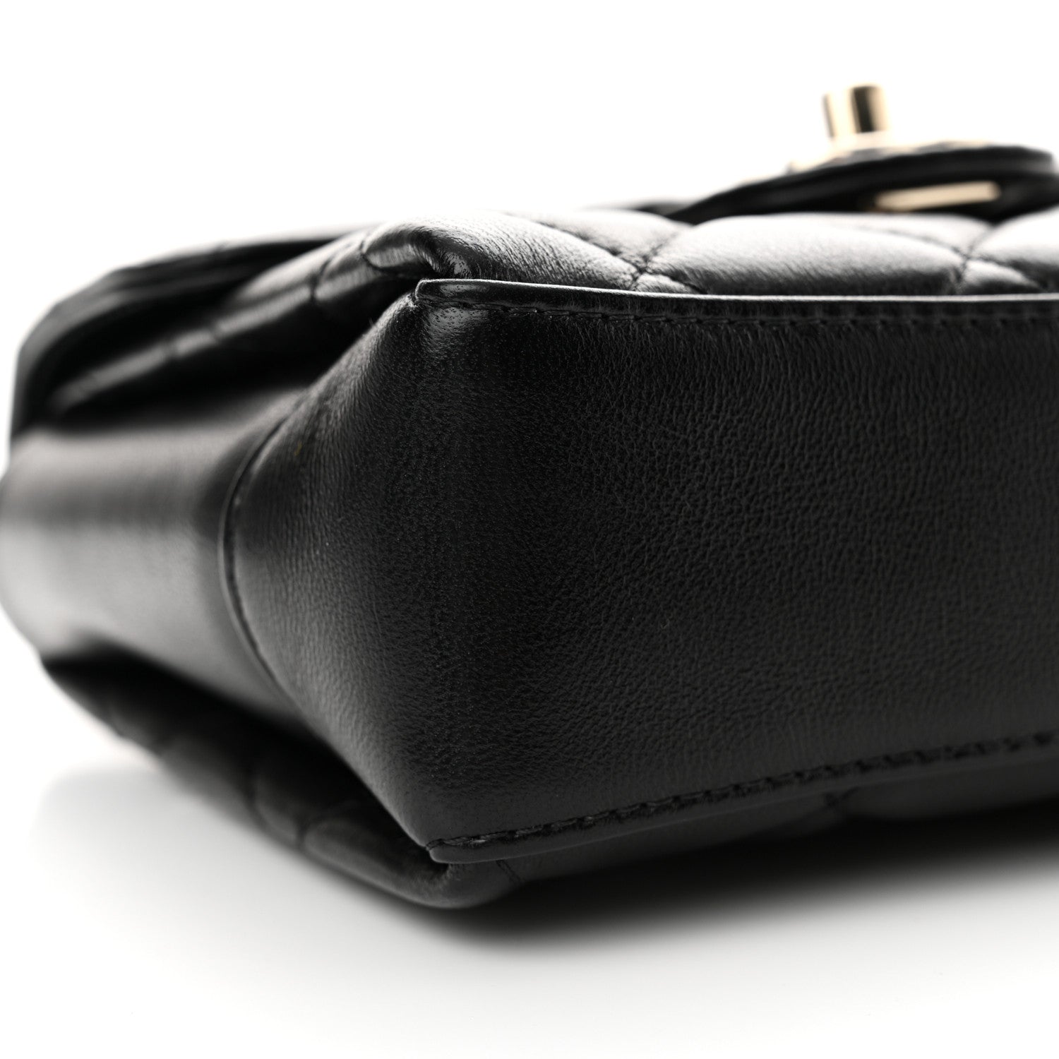 Chanel Lambskin Quilted Top Handle Flap Black 9 of 10