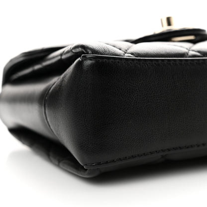 Chanel Lambskin Quilted Top Handle Flap Black 9 of 10