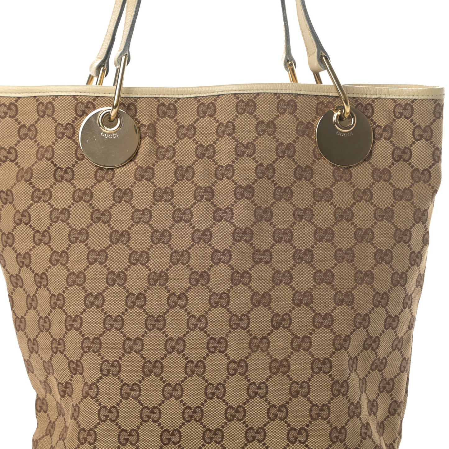 Monogram Large Eclipse Tote Beige White