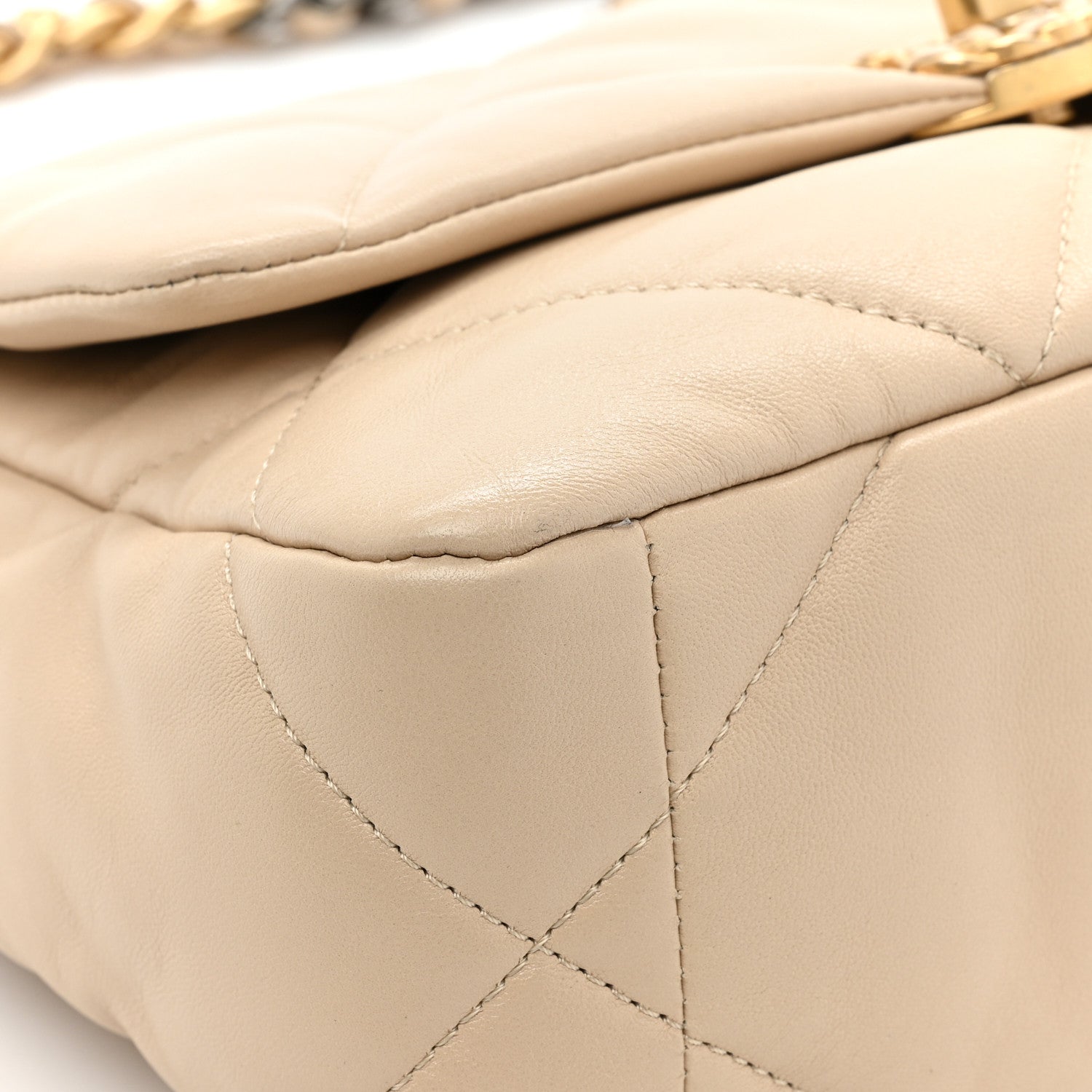 Chanel Lambskin Quilted Medium Chanel 19 Flap Beige 12 of 14
