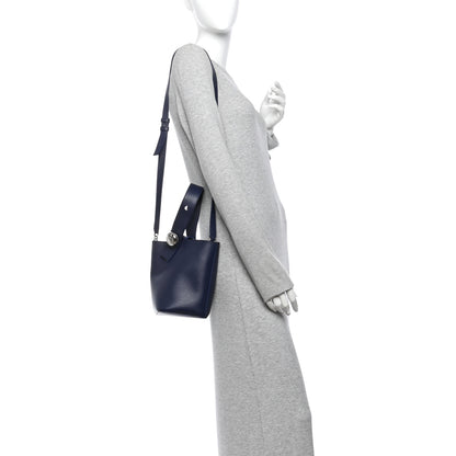 Loewe Soft Grained Calfskin Mini Pebble Bucket Bag Navy 2 of 9