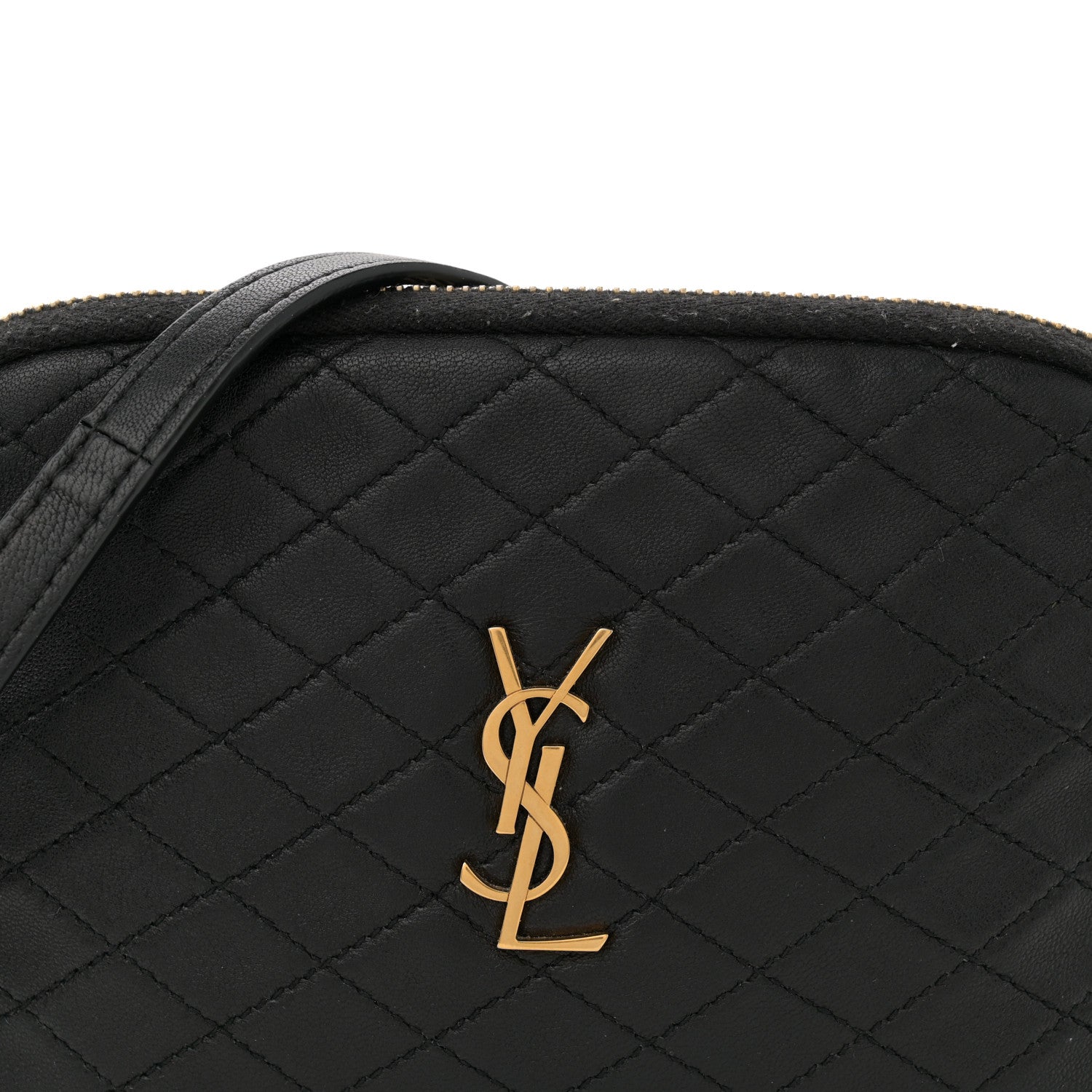 Saint Laurent Lambskin Quilted Gaby Zipped Pouch Black 7 of 12