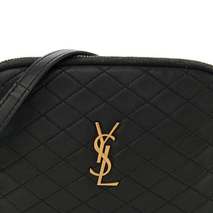 Saint Laurent Lambskin Quilted Gaby Zipped Pouch Black 7 of 12