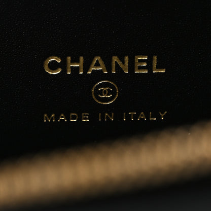 Chanel Calfskin Crocodile Embossed Crococo Small Top Handle Vanity Case With Chain Black 6 of 14