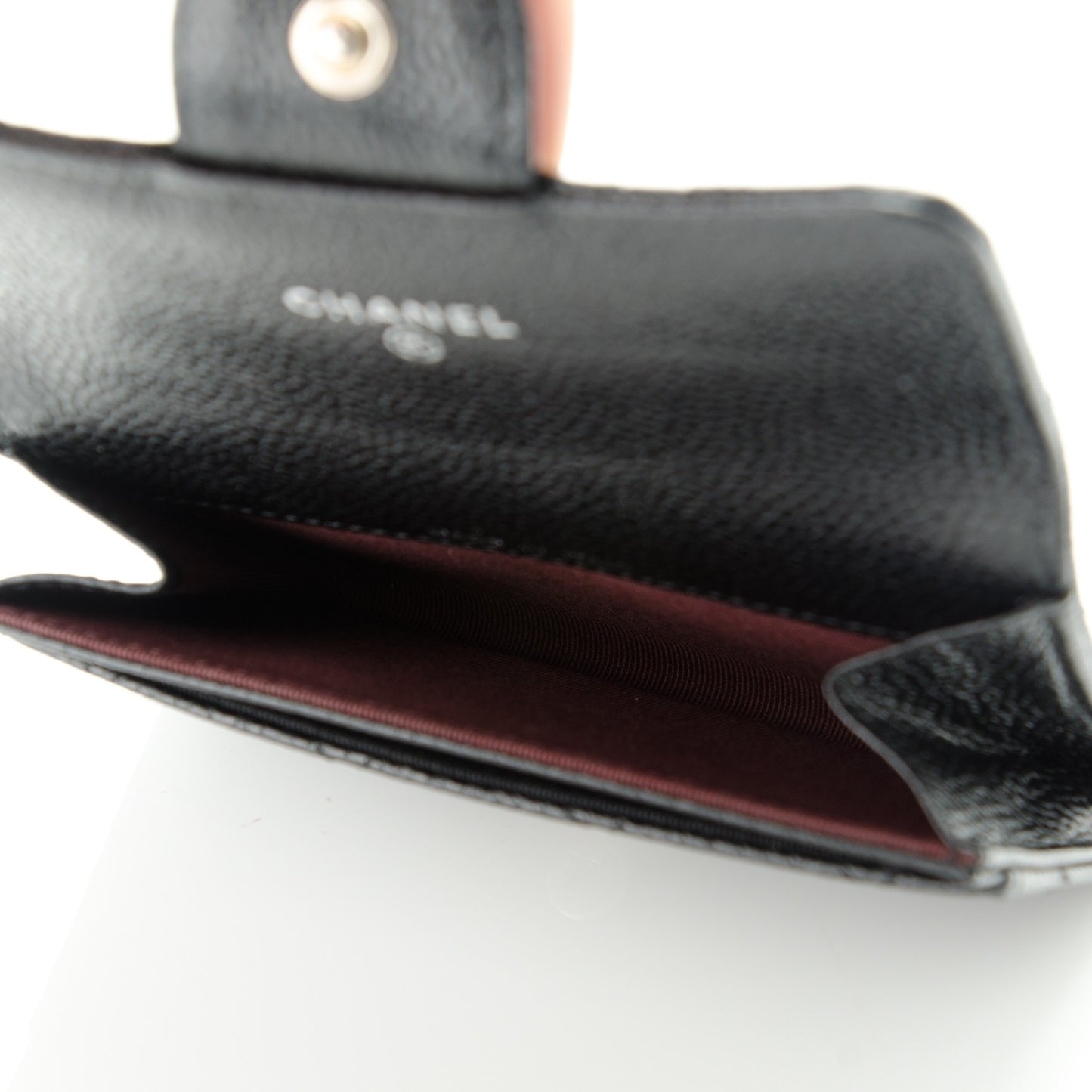 Caviar Quilted Flap Card Holder Black