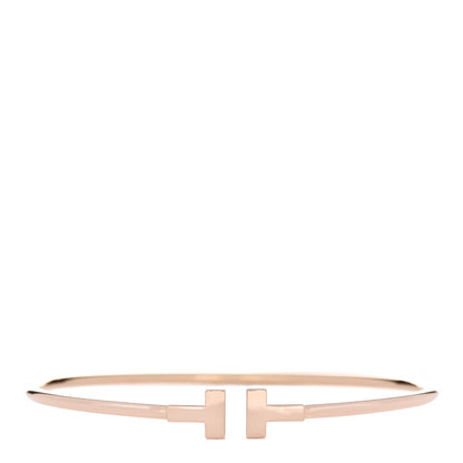 Tiffany 18K Rose Gold Narrow T Wire Bracelet 1 of 3