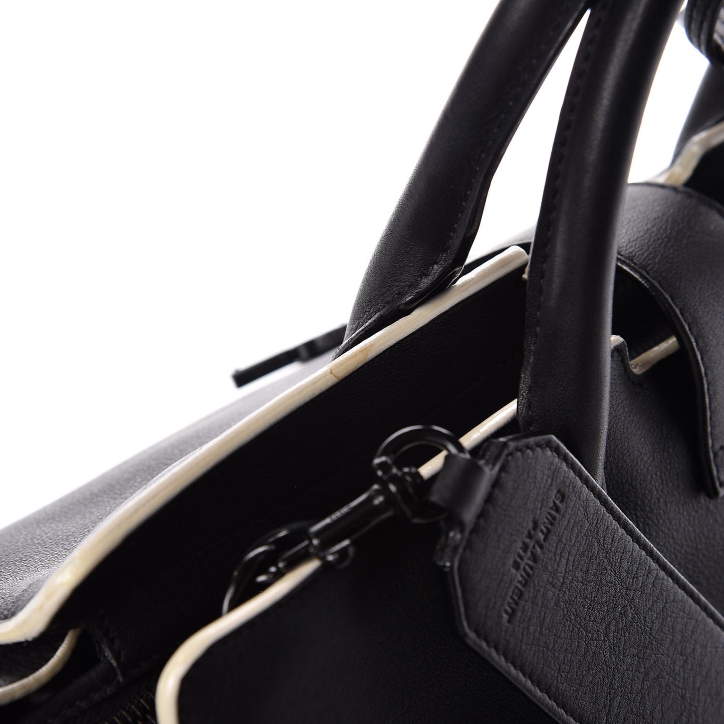 Calfskin Small Monogram Downtown Cabas Black White