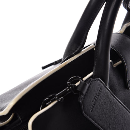 Saint Laurent Calfskin Small Monogram Downtown Cabas Black White 13 of 14